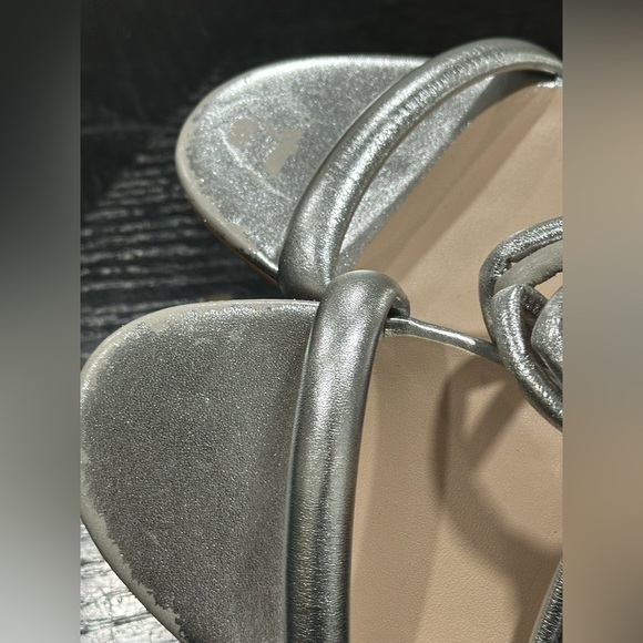 Stuart Weitzman Silver Twisted Knot Sandals Size 7 - Picture 5 of 5